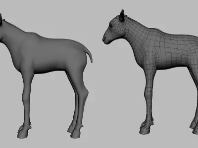 Baby Wildebeest Low-poly 3D model