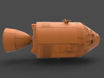 APOLLO orange spaceship 3D print model