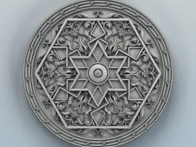 Round rosette 009 3D model