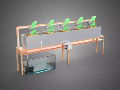 IOT HYDROPONIC PLANT AUTO CONTROL WATER DRIP IRRIGATION SYSTEM 3D model