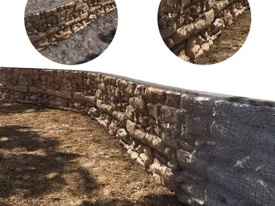 Retaining wall Free 3D model