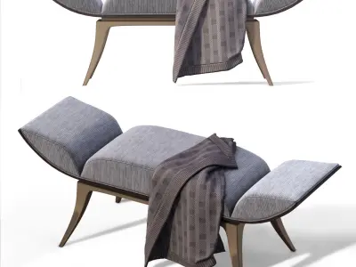 Classic Ottomans Bench 3D model