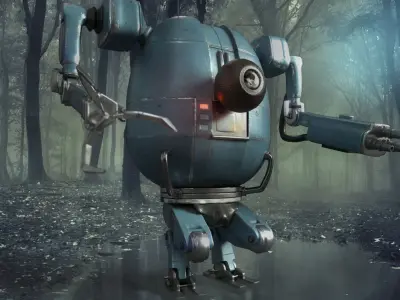 PBR Detailed Robot Low-poly 3D model