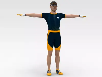 Cyclist 04 3D model