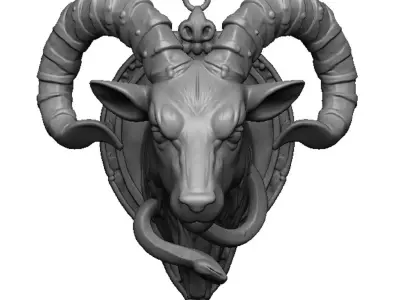 goat pendant 3D print model