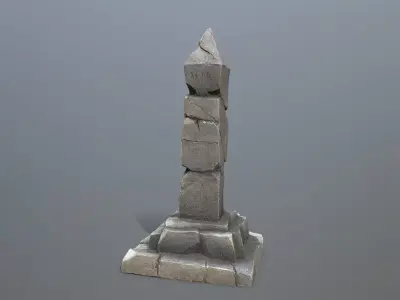 old pillar Low-poly 3D model
