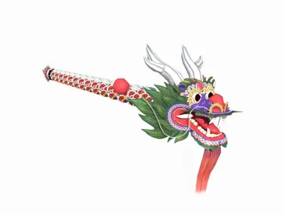 Large Asian dragon kite 3D model