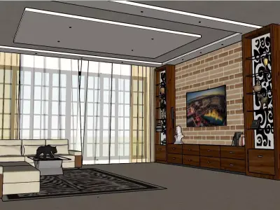 intrior design Low-poly 3D model