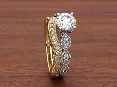 Florette Diamond Ring 2 3D print model