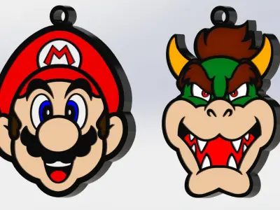 Mario Keychain Pack - 3D Print Model 3D print model