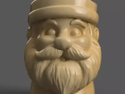 santa clause planter - garden urn - candy dish - candle holder 2 3D print model