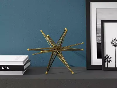 Wire Exploding Star Sculpture 3D model