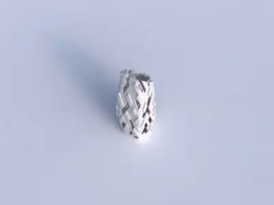 Vase bent hexagon with cuts and bulges 3D print model