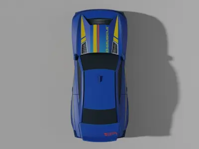 Stylish Car With Hotwills low-poly game ready Low-poly 3D model