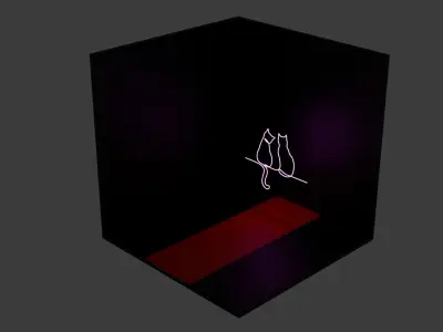 6pc Neon Asset Pack in Pink Low-poly 3D model