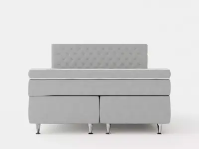 Celine Bed Package 160x200cm Gray Velvet Low-poly 3D model
