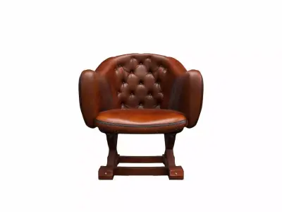 3d Model Stylish Room Interior With Comfortable Saddle Chair 3D model