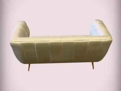 Modern Luxury 3D Sofa Model Elegant Curved Design with Metallic 3D model