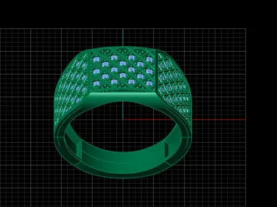 Print Ready STL 3DM  Gents Rings Diamond Men Ring  3D print model 3