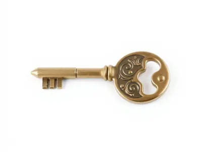 Intricate Antique Key Design model pack Low-poly 3D model