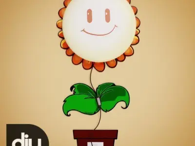 DIY Sunflower Decorative Light Lamp 3D model