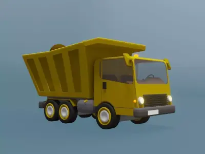 Toon dump truck Low-poly 3D model