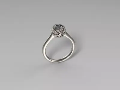 Basketball Solitaire Ring 3D print model