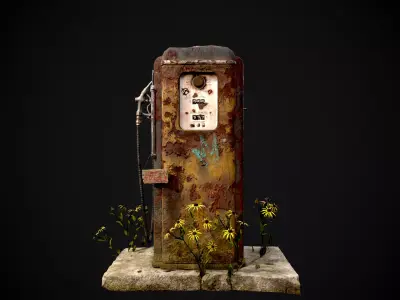 Old Gas Pump Low-poly 3D model