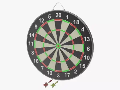 Dartboard and Darts 3D model