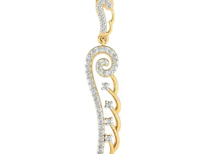 Women Earring 3DM STL OBJ FBX Render Details 3D print model order