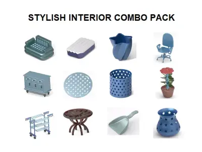 STYLISH INTERIOR COMBO PACK 3D Model Collection