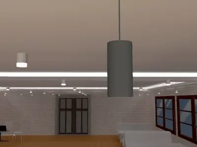 Direct and Indirect Led Lighting Design of a Bar Cafe 3D model