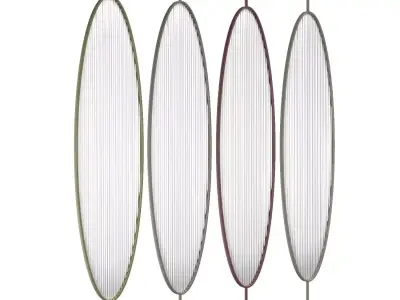 Bowling lane pony wall custom metal oval PBR 3D model