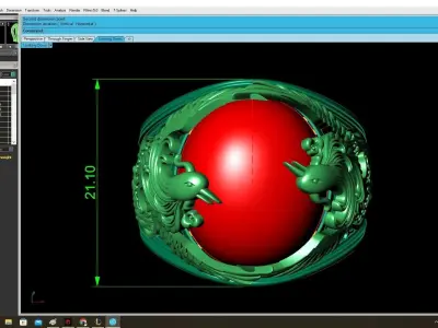 Luxury Dragon Ruby Ring 3D Jewelry Model  3865 3D print model