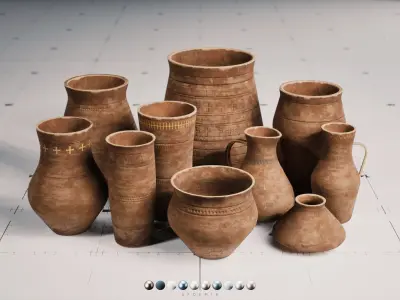 LP - PBR Pottery Pack Vol 01 Low-poly 3D model
