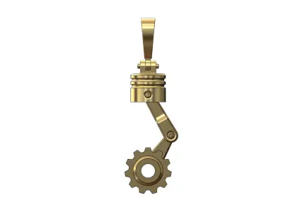 Piston gear engine pendant 3D print model