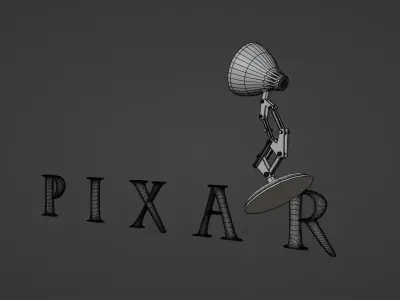 Luxo Jr Disney Pixar Lamp Low-poly 3D model