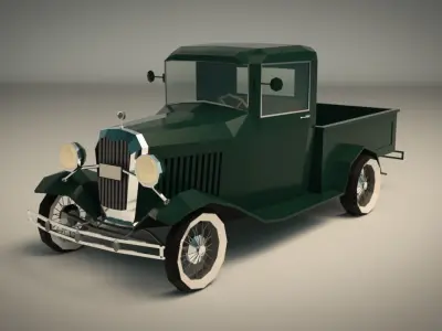 Low Poly Vintage Pickup 04 Low-poly 3D model