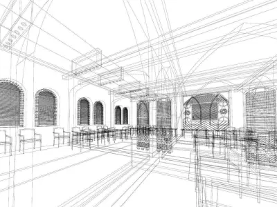 Revit Arabian 3D Design Restaurant 3D model