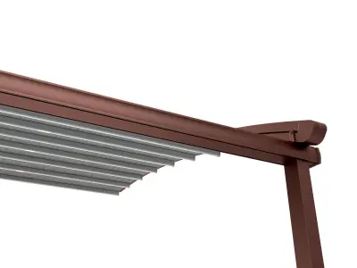 Motorized Pergola 2 bronze patina rust 3D model