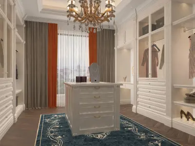 Luxury Wardrobe Cloakroom Dressing room 3D model