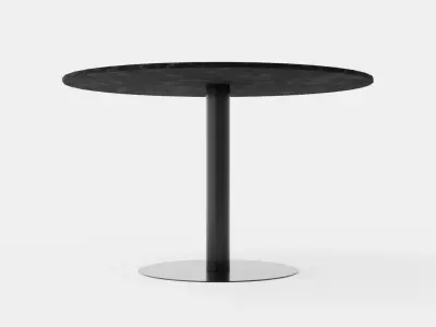 Capri Dining Table 120 Cm Around Marble Gray Black Low-poly 3D model