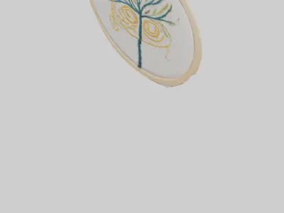 Embroidered Hoop Art Low-poly 3D model