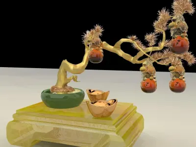 Chinese Gourd with Yuanbao 3D model