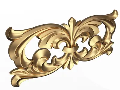 Carved Plaster Molding Decoration 010 Low-poly 3D model
