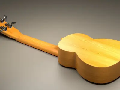 A 3D Model of Ukulele with blend file 3DS OBJ and FBX export 3D model