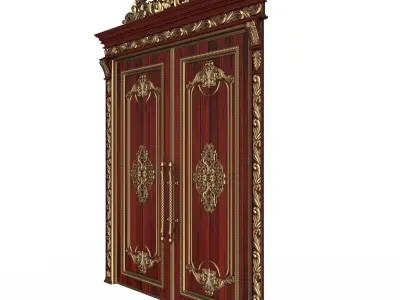 Carved Door Classic 01401 Wood Low-poly 3D model