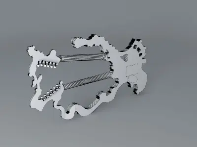 Yngwie Malmsteens stolen abstract guitar Free 3D model