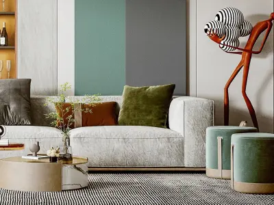 living Modern room 3D model