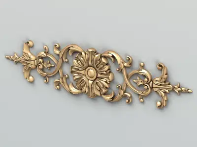 Carved decor horizontal 025 3D model
